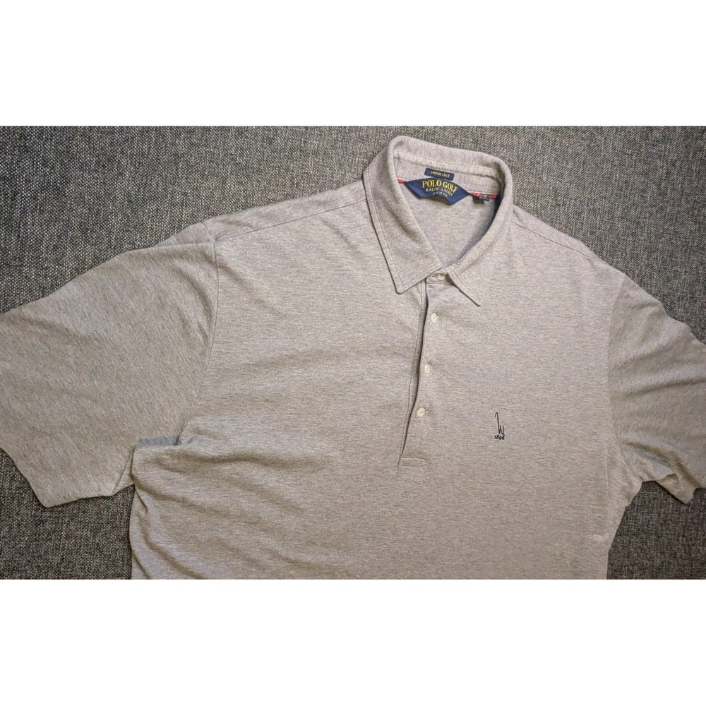 Ralph Lauren‎ Polo Golf Shirt W 1896 Club Large Gray Performance Collared Tee
